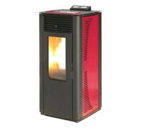 King stufa a pellet king 14 idro, bordeaux, 14 kw-n, termostufa con rivestimento in acciaio e top in maiolica