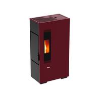 King stufa a pellet king mini 5 slim, bordeaux, 4,9 kw-n, rivestimento in acciaio