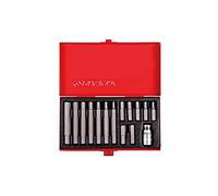 King T. 1015MQ-Set di Punte per cacciavite, 6 scanalature, 10 mm, 15 Pezzi