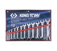 KING TONY 1112SR Set di Chiavi Aperte 1/4"-1-1/4", 12 Pezzi, Confezione in Nylon