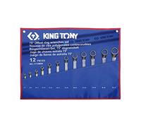 KING TONY 1712MR - Set di Chiavi ad Anello a 75 Gradi con Custodia in Nylon, 6 mm - 32 mm, 12 Pezzi