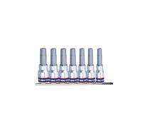 KING TONY 2127PR - Set di chiavi a bussola a testa esagonale da 1/4", dimensioni H3 - H10, 7 pezzi