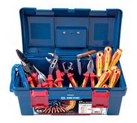 KING TONY 41521ELECT Caja de Herramicidad, 21 pezzi, Electricidad per professionisti e fai da te, per lavori di pulizia e assemblaggio precisi, design accuratamente selezionato