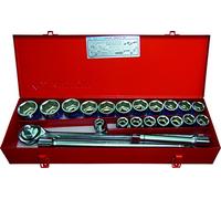 KING TONY 6323MR01 - Bussola metrica a 6 Punte, cromata, 3/4", Set da 23 Pezzi