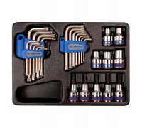 King Tony - Termoformato di chiavi maschili Torx, Resistorx, prese Torx e bussole cacciavite Torx - 26 pezzi