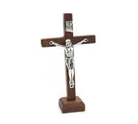 KING TREMELLA Gesù cattolico in legno per crocifisso con supporto preghiera religiosa da tavolo De