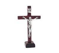 KING TREMELLA Statuetta religiosa in legno, 6 x 10,5 cm, incompiuta, tradizionale Gesù cattolico per crocifisso con supporto, decorazione per soggiorno, unisex