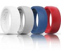 King Will Anelli in silicone a cupola da uomo, comodi e traspiranti, fedi nuziali in bianco, argento, grigio, nero, larghezza 8,5 mm, fedi nuziali da uomo, perfette per uno stile di vita attivo, V 1/2