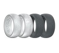 King Will Anelli in silicone a cupola da uomo, comodi e traspiranti, fedi nuziali in bianco, argento, grigio, nero, larghezza 8,5 mm, fedi nuziali da uomo, perfette per uno stile di vita attivo, T 1/2