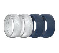 King Will Anelli in silicone a cupola da uomo, comodi e traspiranti, fedi nuziali in bianco, argento, grigio, nero, larghezza 8,5 mm, fedi nuziali da uomo, perfette per uno stile di vita attivo, X 1/2