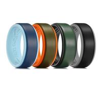 King Will Anello da uomo in silicone da 8 mm, design a doppio colore, nero/grigio/rosso/viola, fede nuziale in gomma comoda da indossare, taglia 11/2 (7), V 1/2(64.64mm), Silicone