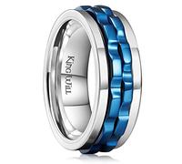King Will Anello girevole nero da uomo in acciaio inox due ingranaggi neri anello ansia per uomini donne giocattolo senza stress anello di nozze cool, Z+3(72.3mm), Acciaio inossidabile, Nessuna pietra