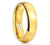 King Will Anello in carburo di tungsteno, placcato oro rosa 24 carati, da uomo e da donna, 1,5 mm, 2 mm, 4 mm, 6 mm, 8 mm, con finitura lucida, 13, Carburo di tungsteno, Nessuna pietra preziosa