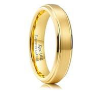 King Will Base 8 mm/10 mm Black Tungsten Carbide Ring Grooved Multi Faceted Men Wedding Band Matte Finish Step Edge/Beveled Edge Comfort Fit
