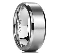 King Will BASIC 5MM/6MM/7MM Silver Titanium Ring Wedding Ring For Men Women Couple Ring Brushed/Matte Domed/Step Edge Comfort Fit