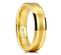King Will Basic 8 mm / 10 mm Black Tungsten Carbide Ring Grooved Multi Faceted Men Wedding Band Matte Finish Step Edge/Beveled Edge Comfort Fit, Carburo di tungsteno, Senza pietre preziose