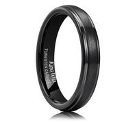 King Will Basic Men's Tungsten Carbide Ring 6mm/7mm/8mm Polished Beveled Edge Matte Brushed Finish Center Wedding Band