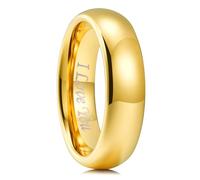 King Will GLORY - Fede nuziale da uomo, 4 mm, 6 mm, 8 mm, placcata in oro rosa, lucida, comoda da indossare, bombata, in carburo di tungsteno, Carburo di tungsteno, Non pietra preziosa