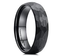 King Will HAMMER - Anello in tungsteno, 8 mm, argento/nero, con martello, taglio comodo, sfaccettato, da uomo, fede nuziale lucida/bordi smussati, Z+3(72.3mm), Tungsteno, Nessuna pietra preziosa
