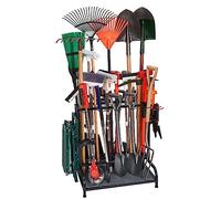 Kingarage Portautensili da giardino, in acciaio, nero, da giardino, fino a 55 attrezzi, garage, capannone, esterno