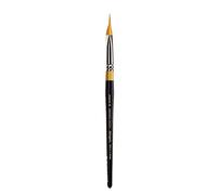KINGART Premium Gold 9900-12 MIRACLE WEDGE TRI BRUSH Series Artist Brush Brush Golden Taklon setole sintetiche, manico corto, per acrilico, acquerello, olio e pittura a guazzo, misura 12
