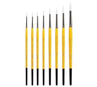 KINGART Premium White Nylon 7950 Series - Set di 8 pennelli rotondi per artisti, misure uniche