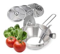 Kingbar Passatutto in Acciaio Inox, Passapomodoro Manuale e Passaverdura con 3 Dischi, per Schiacciare Patate, Legumi, Zuppe, Salse, Pomodori Lavabile in Lavastoviglie