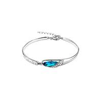 KingbeefLIU Braccialetti Eleganti Scarpe in Vetro con Strass Blu Braccialetto A Catena con Ciondoli Braccialetto Gioielli Regalo Azzurro