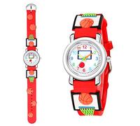 KingbeefLIU Guarda Il Modello Di Pallacanestro Multicolore Orologio Da Polso Regolabile Da Ragazzo Carino Sportivo Da Ragazza Rosso