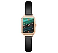 KingbeefLIU Orologio Da Polso Da Donna Con Quadrante Analogico Con Indicatore Quadrato Verde Semplice Da Donna Con Bracciale bianca