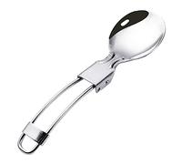 KingbeefLIU Set di Posate per Cucchiaio da Insalata Pieghevole in Acciaio Inossidabile Portatile da Campeggio All'aperto Argento UNNone