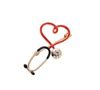 KingbeefLIU Spilla A Forma di Cuore con Stetoscopio A Forma di Cuore con Spilla A Forma di Badge Badge Doctor Nurse Jewelry Gift Elegante Regalo Vintage con Spilla Stetoscopio