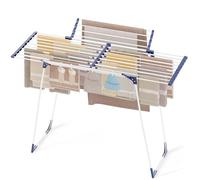 KINGBOARD Stendibiancheria, Stendibiancheria Estensibile, Stendibiancheria Pieghevole ad Ali di Gabbiano, Stendibiancheria Salvaspazio Pieghevole per Vestiti, Bianco
