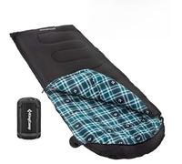 KingCamp Bag for Adults, Cold Weather & Warm XL Big And Tall Flannel Sleeping Bags, per Campeggio, Escursioni Unisex, Cerniera Sinistra Nera 2,2 kg, 90.6 x 35.4