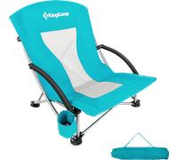 Kingcamp beach chair comoda sedia pieghevole con sdraio comfort cyan