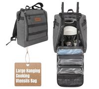 KingCamp Borsa tattica da appendere per pentole da campeggio con zaino per cucina da campeggio, organizer tattico da cucina con porta asciugamani di carta e 3 tasche per cucinare all'aperto, solo