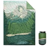 KingCamp Coperta da Campeggio Ultraleggera e Impermeabile,200 x 145 cm,Indossabili,Coperta Termica da Viaggio Ripiegabile per Picnic all'aperto,Spiaggia,Escursionismo,Auto,Interni,Verde Montagna