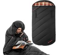KingCamp Freespace 300 Sacco a Pelo Indossabile XXL in Flanella Cotone, Sacco a Pelo 4 Stagioni, Sacco a Pelo Invernale, Estivo, Leggero, Impermeabile, Per Campeggio Viaggi, 220 x 100 cm, 2,2kg Adulti