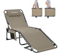 KingCamp Lettino Prendisole Pieghevole Regolabile in 5 Posizioni, Lettino da Giardino Portatile, Sdraio da Spiaggia, Lettino da Mare, Lettino per Piscina Giardino Vacanze Spiaggia Campeggio