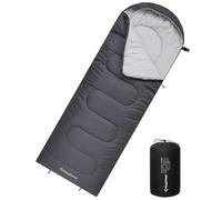KingCamp Sacco a Pelo 3 Stagioni Sacchi a Pelo Campeggio Singola Invernale Leggero Impermeabile Compatto Portatile per Trekking Campeggio Alpinismo Viaggi Escursionismo Adulti 220 x 75 cm Grigio Sn