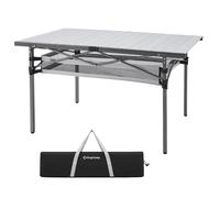 KingCamp Tavolino da Esterno Tavolo Argento Senza Cuciture + Rete Per 6 Persone