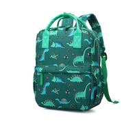 KingCheer Zaino e zaino per bambini per ragazzi e ragazze, mini zaino leggero con cinghia toracica, perfetto per asilo, asilo nido e viaggi, altezza 30,5 cm, Dinosauro verde, 9.5 x 4.2 x 12 inches