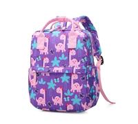 KingCheer Zaino e zaino per bambini per ragazzi e ragazze, mini zaino leggero con cinghia toracica, perfetto per asilo, asilo nido e viaggi, altezza 30,5 cm, Dinosauro viola, S, Giocoso