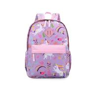 KingCheer Zaino per bambini per ragazze, asilo nido e scuola elementare con cinghia toracica, leggero per bambini e ragazze, Unicorno viola., 15", Casual