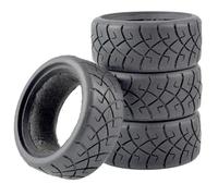 KINGCOO 1/10 Pneumatici per auto RC stradali, 4 pezzi Pneumatici in gomma per auto RC con inserti in schiuma Pneumatici per 1:10 RC On Road Runflat Touring Racing Car per Tamiya HSP HPI Kyosho (F-65MM