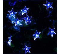 KINGCOO 30LED Stelle Luci a Corda Esterno, Impermeabile 20FT 8 Modalità Luci Stringa Stellato Solare Decorativa Catene Luminose per Casa Giardino Terrazza Nozze Festa Natale Decorazioni (Blu)