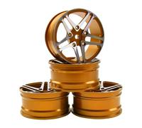 KINGCOO 4 cerchioni in lega di alluminio da 52 mm, 1,9 pollici, per 1:10 RC On-Road Touring Drift Rallye Crawler Auto per SCX10 TRX4 HSP Redcat HPI Kyosho Tamiya (oro, 5 spoke)