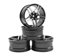 KINGCOO 4 cerchioni in lega di alluminio da 52 mm, 1,9 pollici, per 1:10 RC On-Road Touring Drift Rallye Crawler Auto per SCX10 TRX4 HSP Redcat HPI Kyosho Tamiya (nero, 5 spoke)