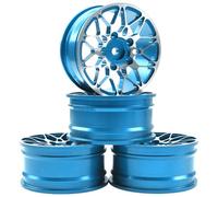 KINGCOO 4 cerchioni in lega di alluminio da 52 mm, 1,9 pollici, per 1:10 RC On-Road Touring Drift Rallye Crawler Auto per SCX10 TRX4 HSP Redcat HPI Kyosho Tamiya (blu, a forma di Y)