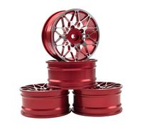 KINGCOO 4 cerchioni in lega di alluminio da 52 mm, 1,9 pollici, per 1:10 RC On-Road Touring Drift Rallye Crawler Auto per SCX10 TRX4 HSP Redcat HPI Kyosho Tamiya (rosso, a forma di Y)
